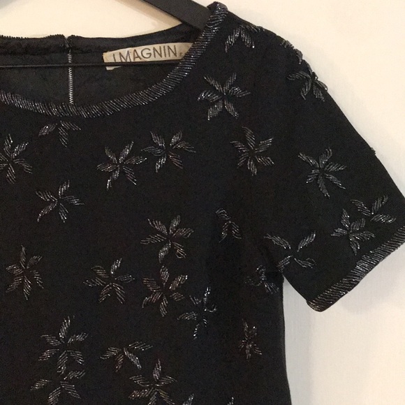 Vintage Imagnin & Co Beaded Wool Top - Picture 4 of 9